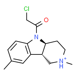 ChemSpider 2D Image | (4aS,9bS)-5-(Chloroacetyl)-2,8-dimethyl-2,3,4,4a,5,9b-hexahydro-1H-pyrido[4,3-b]indol-2-ium | C15H20ClN2O