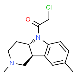 ChemSpider 2D Image | 2-Chloro-1-[(4aS,9bS)-2,8-dimethyl-1,2,3,4,4a,9b-hexahydro-5H-pyrido[4,3-b]indol-5-yl]ethanone | C15H19ClN2O