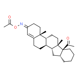 ChemSpider 2D Image | 1-[(2Z,4aR,4bR,6aS,6bS,10aR,11aR,11bS)-2-(Acetoxyimino)-4a,6a-dimethyl-2,3,4,4a,4b,5,6,6a,7,8,9,10,10a,11,11a,11b,12,13-octadecahydro-6bH-indeno[2,1-a]phenanthren-6b-yl]ethanone | C27H39NO3