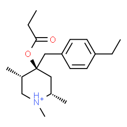ChemSpider 2D Image | (2S,4S,5S)-4-(4-Ethylbenzyl)-1,2,5-trimethyl-4-(propionyloxy)piperidinium | C20H32NO2