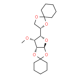 ChemSpider 2D Image | (3a'S,5'S,6'R,6a'R)-5'-[(2S)-1,4-Dioxaspiro[4.5]dec-2-yl]-6'-methoxytetrahydrospiro[cyclohexane-1,2'-furo[2,3-d][1,3]dioxole] | C19H30O6