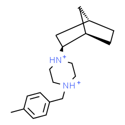 ChemSpider 2D Image | 1-[(1R,2S,4S)-Bicyclo[2.2.1]hept-2-yl]-4-(4-methylbenzyl)piperazinediium | C19H30N2