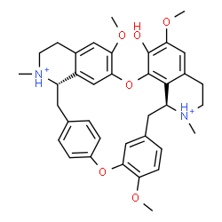 ChemSpider 2D Image | (1beta)-7-Hydroxy-6,6',12-trimethoxy-2,2'-dimethylberbaman-2,2'-diium | C37H42N2O6