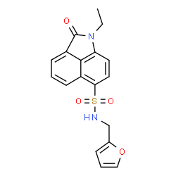 ChemSpider 2D Image | 1-Ethyl-N-(2-furylmethyl)-2-oxo-1,2-dihydrobenzo[cd]indole-6-sulfonamide | C18H16N2O4S