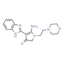 ChemSpider 2D Image | 5-Amino-4-(1H-benzoimidazol-2-yl)-1-(2-morpholin-4-yl-ethyl)-1,2-dihydro-pyrrol-3-one | C17H21N5O2