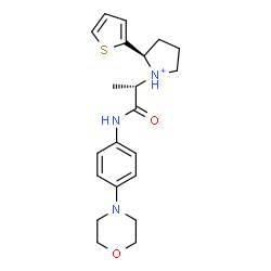 ChemSpider 2D Image | (2R)-1-[(2S)-1-{[4-(4-Morpholinyl)phenyl]amino}-1-oxo-2-propanyl]-2-(2-thienyl)pyrrolidinium | C21H28N3O2S