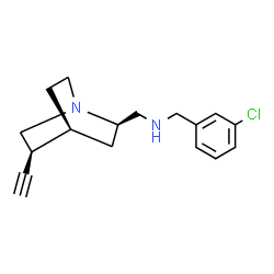ChemSpider 2D Image | 1-(3-Chlorophenyl)-N-{[(2R,4S,5S)-5-ethynyl-1-azabicyclo[2.2.2]oct-2-yl]methyl}methanamine | C17H21ClN2