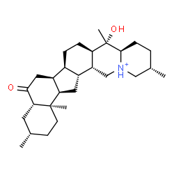 ChemSpider 2D Image | (3beta,5alpha,9beta,13alpha,14beta,17beta,22beta)-20-Hydroxy-3-methyl-6-oxocevan-28-ium | C28H46NO2