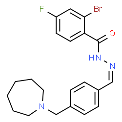 ChemSpider 2D Image | N'-{(Z)-[4-(1-Azepanylmethyl)phenyl]methylene}-2-bromo-4-fluorobenzohydrazide | C21H23BrFN3O