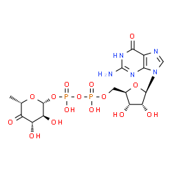 ChemSpider 2D Image | GDP-4-dehydro-beta-L-fucose | C16H23N5O15P2