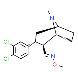 ChemSpider 2D Image | (E)-1-[(1R,2S,3R,5S)-3-(3,4-Dichlorophenyl)-8-methyl-8-azabicyclo[3.2.1]oct-2-yl]-N-methoxymethanimine | C16H20Cl2N2O