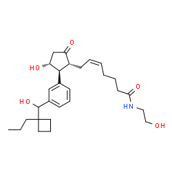 ChemSpider 2D Image | (5Z)-N-(2-Hydroxyethyl)-7-[(1R,2S,3R)-3-hydroxy-2-{3-[hydroxy(1-propylcyclobutyl)methyl]phenyl}-5-oxocyclopentyl]-5-heptenamide | C28H41NO5