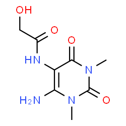 ChemSpider 2D Image | N-(6-Amino-1,3-dimethyl-2,4-dioxo-1,2,3,4-tetrahydro-5-pyrimidinyl)-2-hydroxyacetamide | C8H12N4O4