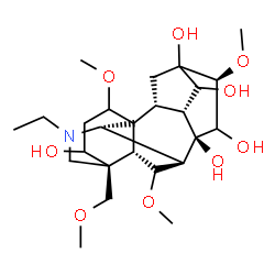 ChemSpider 2D Image | (13xi,16beta,17S)-20-Ethyl-1,6,16-trimethoxy-4-(methoxymethyl)aconitane-3,8,13,14,15-pentol | C25H41NO9