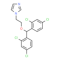 ChemSpider 2D Image | 1-{2-[Bis(2,4-dichlorophenyl)methoxy]ethyl}-1H-imidazole | C18H14Cl4N2O