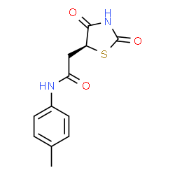 ChemSpider 2D Image | 2-[(5S)-2,4-Dioxo-1,3-thiazolidin-5-yl]-N-(4-methylphenyl)acetamide | C12H12N2O3S