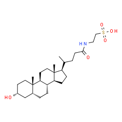 ChemSpider 2D Image | 2-{[(3alpha,5beta,17alpha,20S)-3-Hydroxy-24-oxocholan-24-yl]amino}ethanesulfonic acid | C26H45NO5S