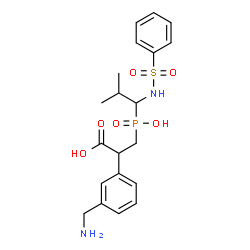 ChemSpider 2D Image | 2-[3-(Aminomethyl)phenyl]-3-(hydroxy{2-methyl-1-[(phenylsulfonyl)amino]propyl}phosphoryl)propanoic acid | C20H27N2O6PS