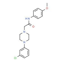 ChemSpider 2D Image | 2-[4-(3-Chlorophenyl)-1-piperazinyl]-N-(4-methoxyphenyl)acetamide | C19H22ClN3O2