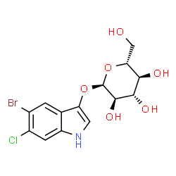 ChemSpider 2D Image | 5-Bromo-6-chloro-3-indolyl alpha-D-glucopyranoside | C14H15BrClNO6