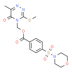 ChemSpider 2D Image | [6-Methyl-3-(methylsulfanyl)-5-oxo-1,2,4-triazin-4(5H)-yl]methyl 4-(4-morpholinylsulfonyl)benzoate | C17H20N4O6S2