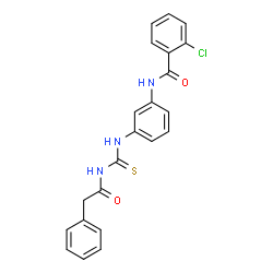 ChemSpider 2D Image | 2-Chloro-N-(3-{[(phenylacetyl)carbamothioyl]amino}phenyl)benzamide | C22H18ClN3O2S