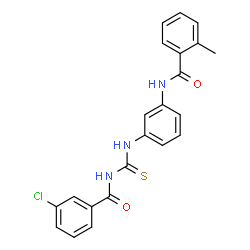ChemSpider 2D Image | N-(3-{[(3-Chlorobenzoyl)carbamothioyl]amino}phenyl)-2-methylbenzamide | C22H18ClN3O2S