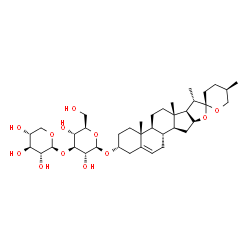 ChemSpider 2D Image | (3alpha,25R)-Spirost-5-en-3-yl 3-O-beta-D-xylopyranosyl-beta-D-glucopyranoside | C38H60O12
