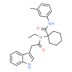 ChemSpider 2D Image | 1-[Ethyl(1H-indol-3-ylacetyl)amino]-N-(3-methylphenyl)cyclohexanecarboxamide | C26H31N3O2