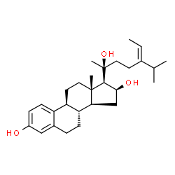 ChemSpider 2D Image | (16beta,24E)-24-Ethylidene-19-norcholesta-1(10),2,4-triene-3,16,20-triol | C28H42O3