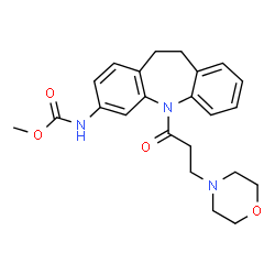 ChemSpider 2D Image | Methyl {5-[3-(4-morpholinyl)propanoyl]-10,11-dihydro-5H-dibenzo[b,f]azepin-3-yl}carbamate | C23H27N3O4