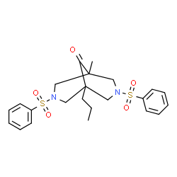 ChemSpider 2D Image | 1-Methyl-3,7-bis(phenylsulfonyl)-5-propyl-3,7-diazabicyclo[3.3.1]nonan-9-one | C23H28N2O5S2