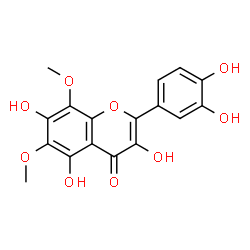 ChemSpider 2D Image | 2-(3,4-Dihydroxyphenyl)-3,5,7-trihydroxy-6,8-dimethoxy-4H-chromen-4-one | C17H14O9