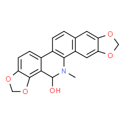 ChemSpider 2D Image | 13-Methyl-13,14-dihydro[1,3]benzodioxolo[5,6-c][1,3]dioxolo[4,5-i]phenanthridin-14-ol | C20H15NO5