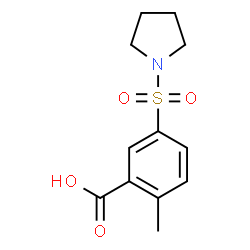 ChemSpider 2D Image | 2-Methyl-5-(1-pyrrolidinylsulfonyl)benzoic acid | C12H15NO4S