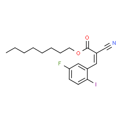 ChemSpider 2D Image | Octyl (2Z)-2-cyano-3-(5-fluoro-2-iodophenyl)acrylate | C18H21FINO2