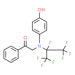 ChemSpider 2D Image | 2-[(1,1,1,2,3,3,3-Heptafluoro-2-propanyl)(4-hydroxyphenyl)amino]-1-phenylethanone | C17H12F7NO2
