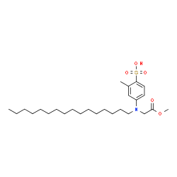 ChemSpider 2D Image | 4-[Hexadecyl(2-methoxy-2-oxoethyl)amino]-2-methylbenzenesulfonic acid | C26H45NO5S