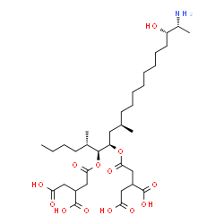 ChemSpider 2D Image | 2,2'-{[(5S,6S,7R,9R,18S,19R)-19-Amino-18-hydroxy-5,9-dimethyl-6,7-icosanediyl]bis[oxy(2-oxo-2,1-ethanediyl)]}disuccinic acid | C34H59NO13