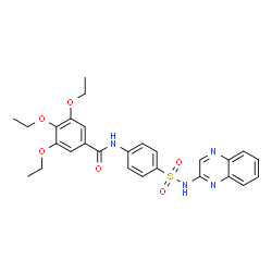 ChemSpider 2D Image | 3,4,5-Triethoxy-N-[4-(2-quinoxalinylsulfamoyl)phenyl]benzamide | C27H28N4O6S