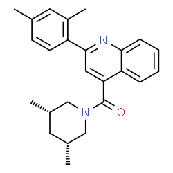 ChemSpider 2D Image | [2-(2,4-Dimethylphenyl)-4-quinolinyl][(3R,5S)-3,5-dimethyl-1-piperidinyl]methanone | C25H28N2O
