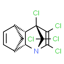 ChemSpider 2D Image | (2R,3R,6S,7S,8S)-8,9,10,11,11-Pentachloro-1-azatetracyclo[6.2.1.1~3,6~.0~2,7~]dodeca-4,9-diene | C11H8Cl5N