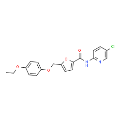 ChemSpider 2D Image | N-(5-Chloro-2-pyridinyl)-5-[(4-ethoxyphenoxy)methyl]-2-furamide | C19H17ClN2O4