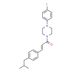 ChemSpider 2D Image | (2E)-1-[4-(4-Fluorophenyl)-1-piperazinyl]-3-(4-isobutylphenyl)-2-propen-1-one | C23H27FN2O