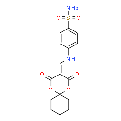 ChemSpider 2D Image | 4-{[(2,4-Dioxo-1,5-dioxaspiro[5.5]undec-3-ylidene)methyl]amino}benzenesulfonamide | C16H18N2O6S