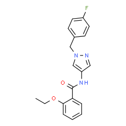 ChemSpider 2D Image | 2-Ethoxy-N-[1-(4-fluorobenzyl)-1H-pyrazol-4-yl]benzamide | C19H18FN3O2