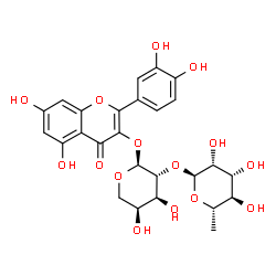 ChemSpider 2D Image | quercetin 3-O-alpha-L-rhamnopyranosyl-(1->2)-alpha-L-arabinopyranoside | C26H28O15