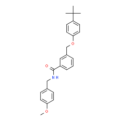 ChemSpider 2D Image | N-(4-Methoxybenzyl)-3-{[4-(2-methyl-2-propanyl)phenoxy]methyl}benzamide | C26H29NO3