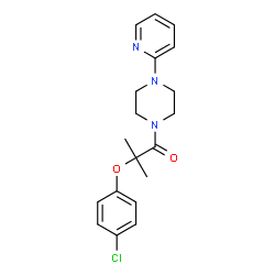 ChemSpider 2D Image | 2-(4-Chlorophenoxy)-2-methyl-1-[4-(2-pyridinyl)-1-piperazinyl]-1-propanone | C19H22ClN3O2