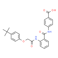 ChemSpider 2D Image | 4-[(2-{[(4-tert-Butylphenoxy)acetyl]amino}benzoyl)amino]benzoic acid | C26H26N2O5